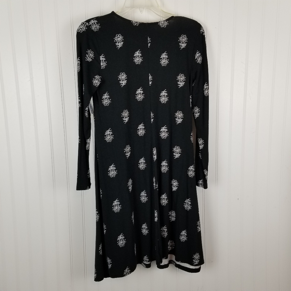 Old Navy Womens Long Sleeve Flower Print Dress Size XS Blue NWT Jersey Knit - Picture 3 of 9